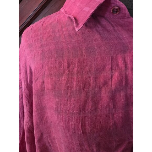 H&M Atelier S/S 2025 Pink Textured Button-Up Long Sleeve Shirt Men M 100% Cotton - Picture 2 of 7